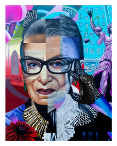 RBG Print 16" x 20" Signed and numbered, HAND EMBELLISHED, Limited edition of 100.