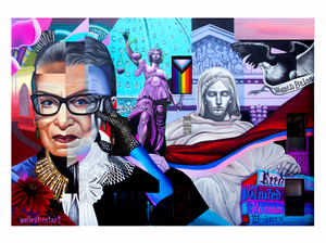 RBG Print, 18 x 24" Signed and numbered, HAND EMBELLISHED, Limited edition of 100.